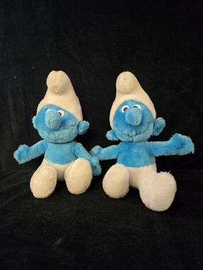 Vintage Smurfs Plush Set 1979 Peyo Wallace Berrie Lot